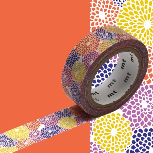 Taśma washi mt masking tape 15 mm - Kwiat Dalii wysokiej jakości