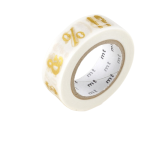 Taśma washi mt masking tape - cyfry i znaki złote