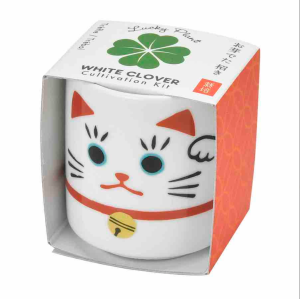 Maneki neko - kot doniczka z roślinką