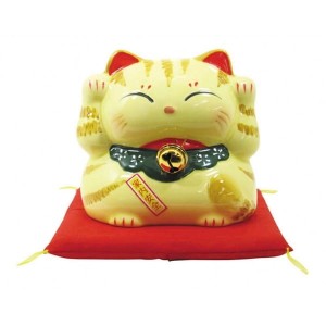 Maneki Neko  - kot z dzwonkiem - skarbonka