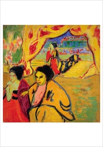 Karta pocztowa - Ernst Ludwig Kirchner  - teatr japoński