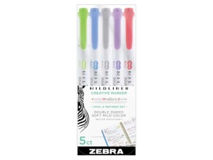 Zebra Mildliner - zestaw dwustronnych zakreślaczy - Cool & Refined