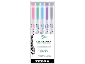 Zebra Mildliner - zestaw dwustronnych zakreślaczy - Favorites