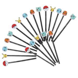 Pokemon - 20 elementów - kredki i gumki