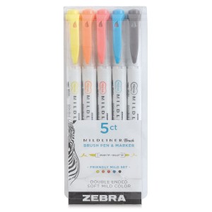 Zebra Mildliner - zestaw dwustronnych zakreślaczy - Friendly
