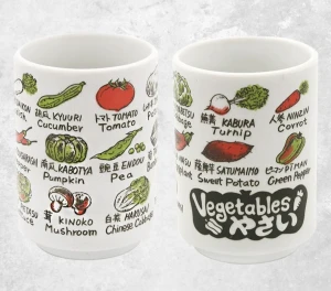 Japoński kubek ceramiczny yunomi - warzywa