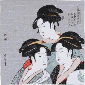 Furoshiki Utamaro Ukiyo-e Bijinga - Trzy piękne kobiety  70 cm