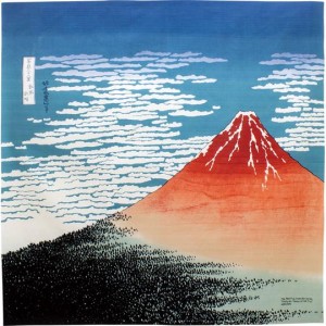 Furoshiki Hokusai  Czerwona Fuji japońska chusta 70 cm