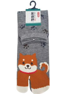 Tabi japońskie skarpety - popielate - Shiba Inu  /40-45/   