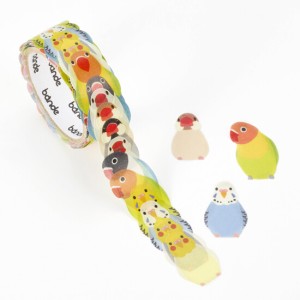 Taśma washi - naklejki -  bande - papużki