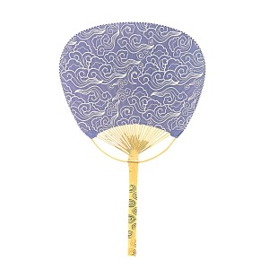 Japoński wachlarz Uchiwa - fale i chmury