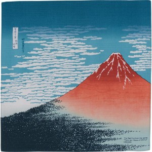 Furoshiki Hokusai Czerowna Fuji Ukiyoe 48 cm