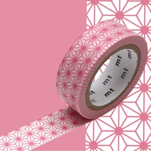 Taśma washi mt masking tape - Asanoha różowa