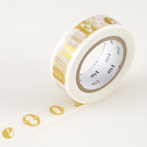taśma washi mt masking tape 15 mm - Litery złote