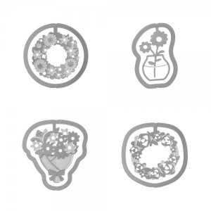Spinacze E-Clips Midori - kwiaty