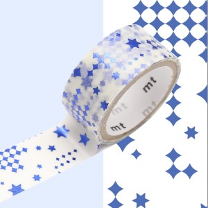 Taśma washi mt masking tape - Star blue metalizowane  gwiazdki