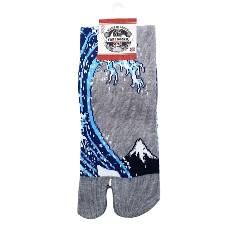 Tabi japońskie skarpety -  Fala Hokusai - popielate /34-40/ 
