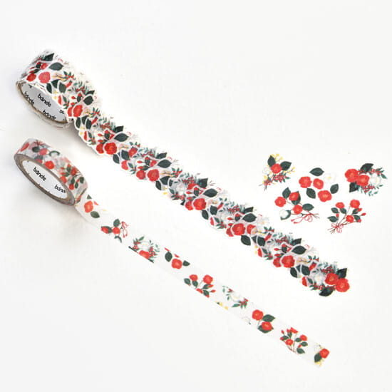 Taśma dekoracyjna  washi z zestawem naklejek - bande - japońska róża