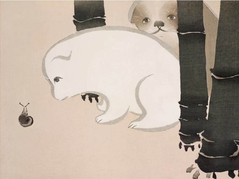 Karta pocztowa -  pies i ślimak