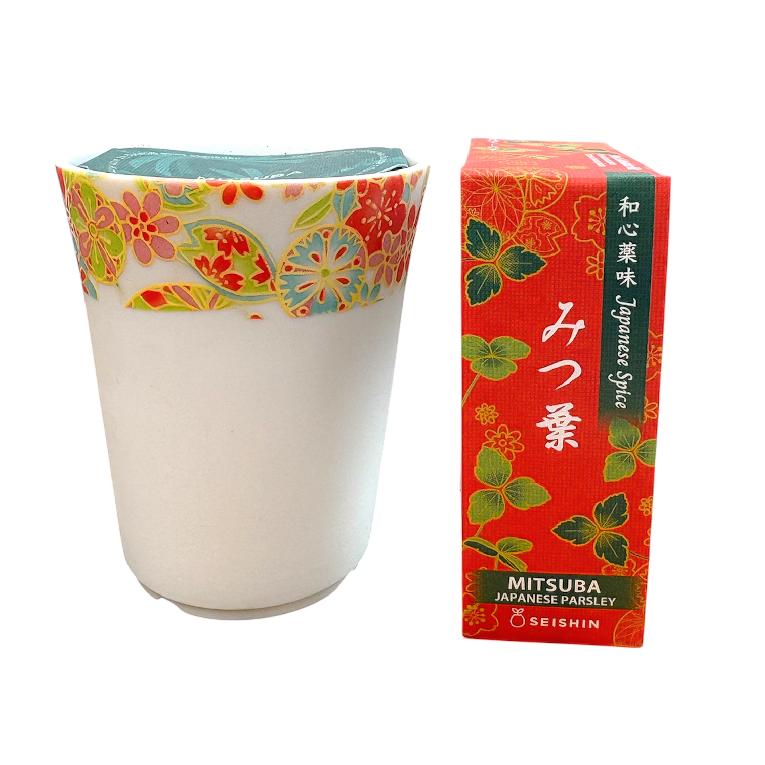 Porcelanowa doniczka z nasionami - mitsuba