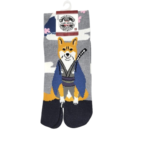 Tabi japońskie skarpety - jasny popiel - Shiba Inu Samuraj /34-40/