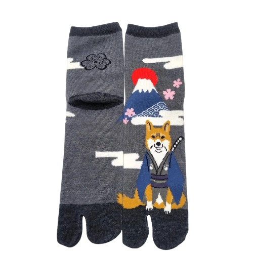 Tabi japońskie skarpety - ciemny popiel - Shiba Inu Samuraj /34-40/ 