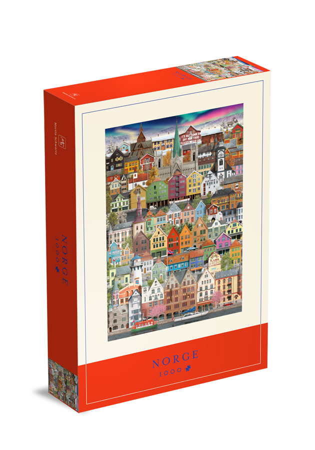 Puzzle z miastami Martin Schwartz Norwegia - 1000 elementów  