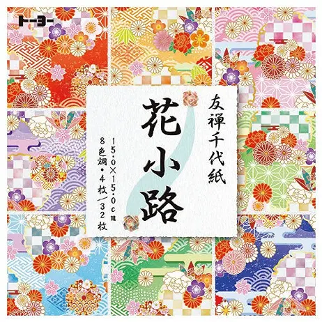 Japoński papier origami chiyogami i yuzen- 15 cm