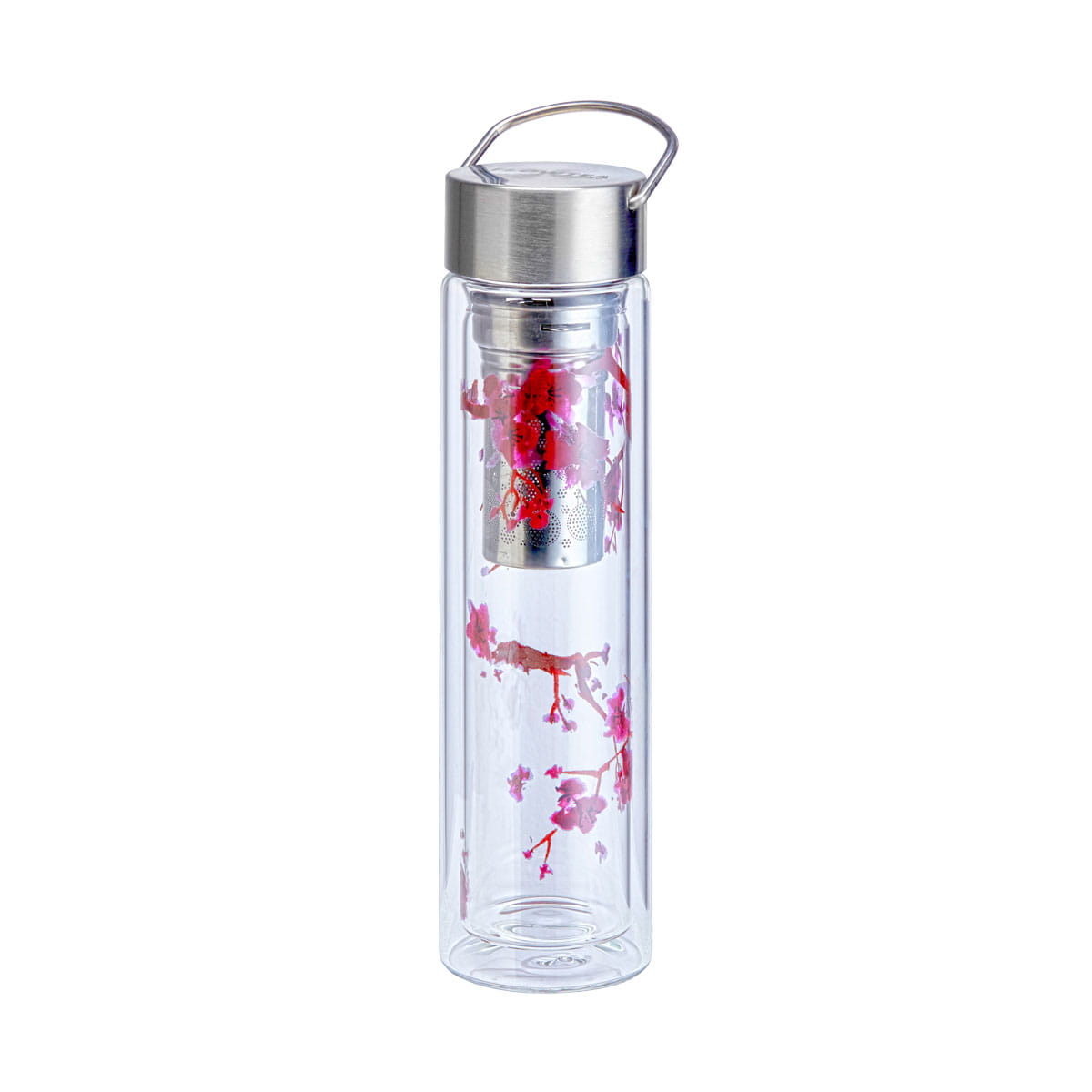 Flowtea - szklana butelka z zaparzaczem - Sakura